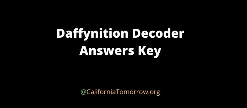 Daffynition Decoder Answers Key