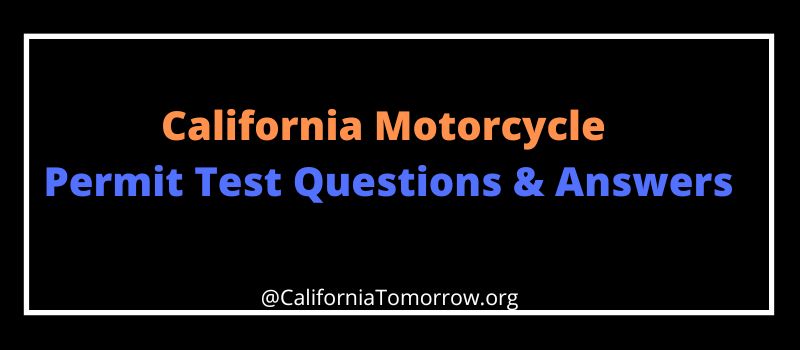California Motorcycle Permit Test Questions & Answers