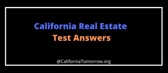 California Real Estate Test Answers
