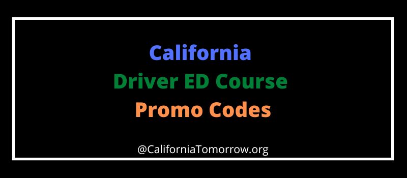 California Driver ED Course Promo Codes