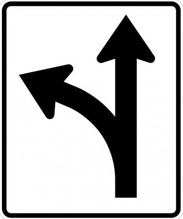 Turn left or go straight