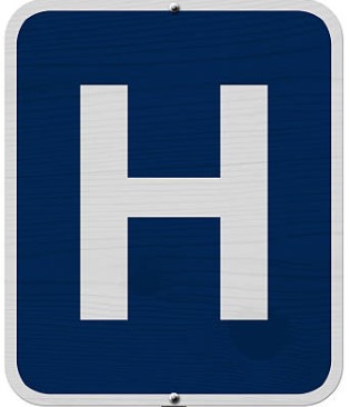 hospital direction sign