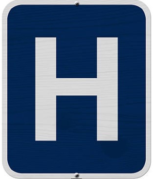 hospital direction sign